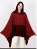 Super Soft Turtle Neck Side Slit Two-Tone Poncho